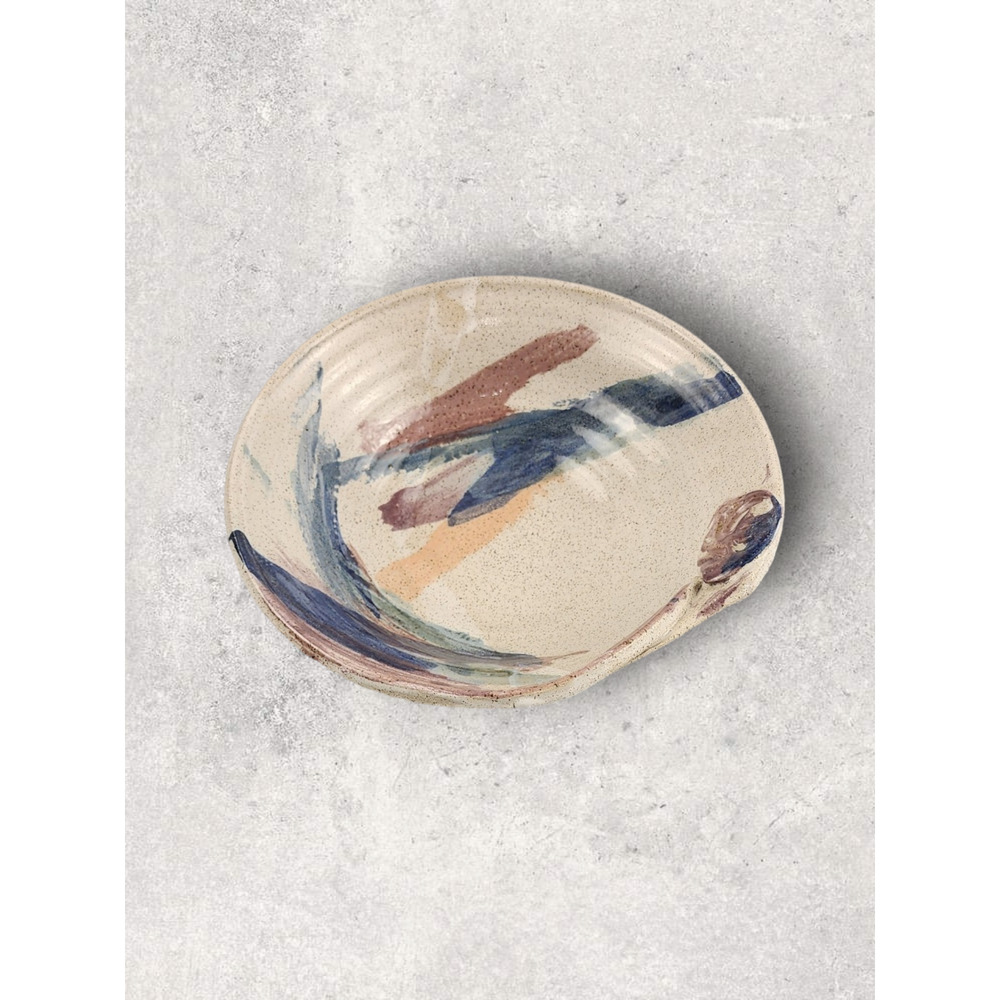 Artist Signed Art Pottery Large Colorful Bowl Studio Art Pottery